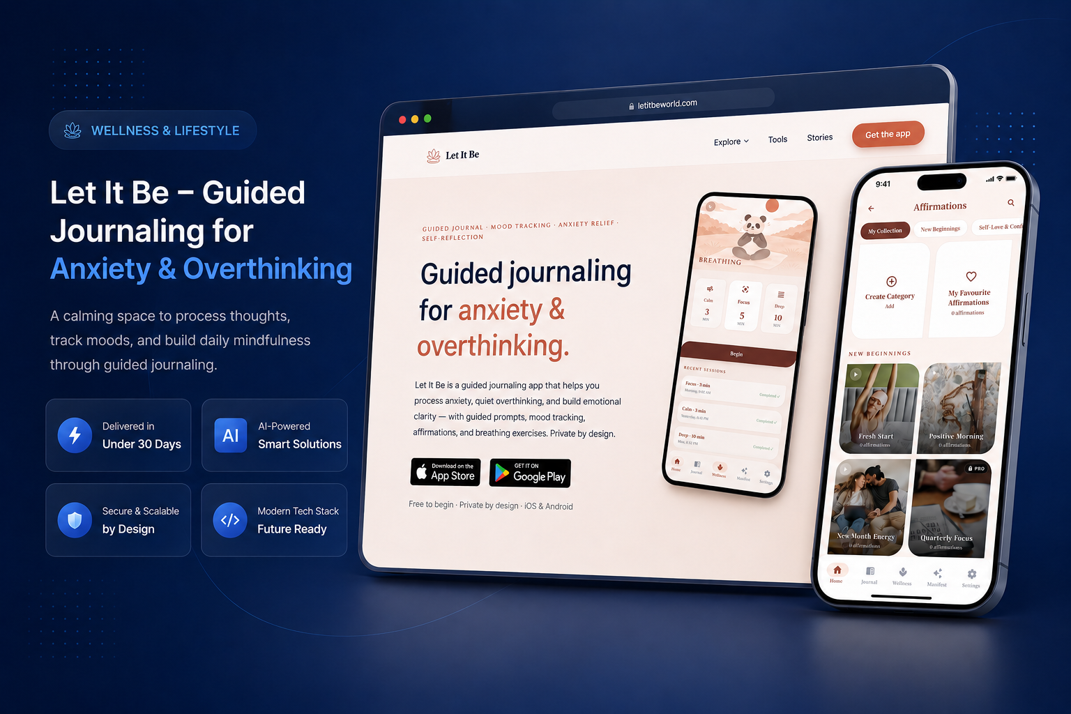 Let It Be journaling app built by Skyfling